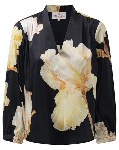 Karmamia Copenhagen - Jody Bluse - Gold Maxi Flower